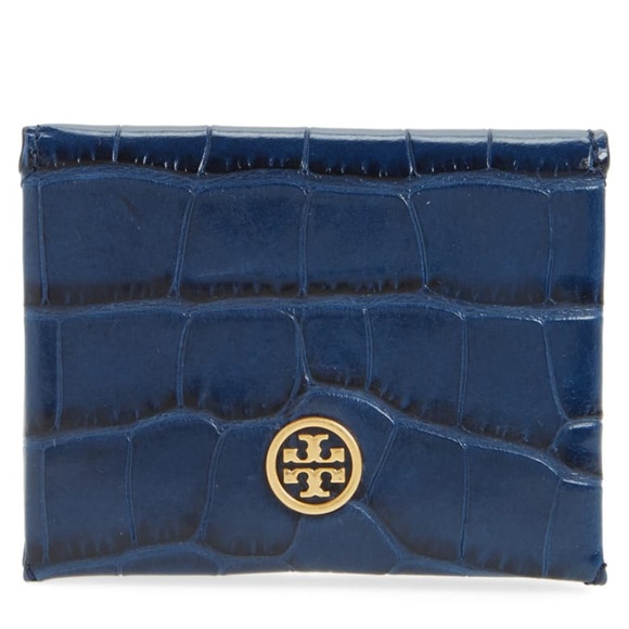 Tory Burch Handbags - Tory Burch.Parker Croc Embossed Leather Card Case.